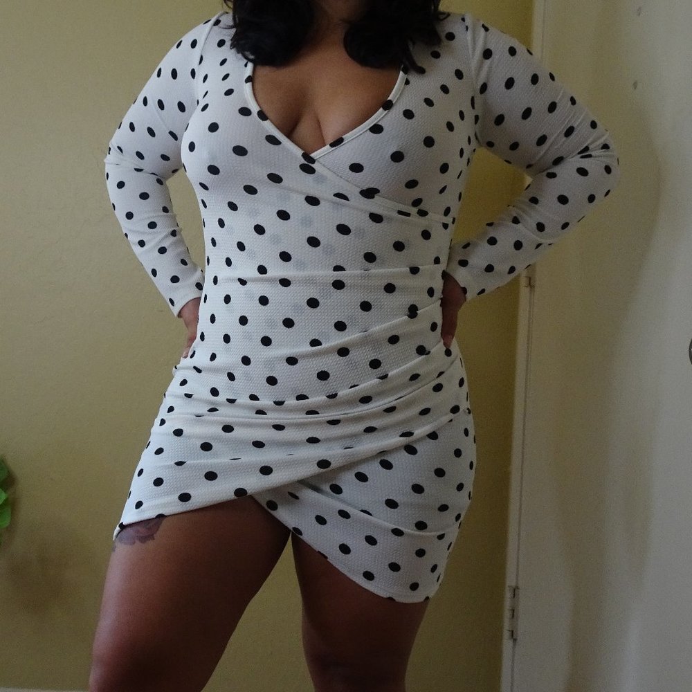 Long Sleeve Polka Dot Dress